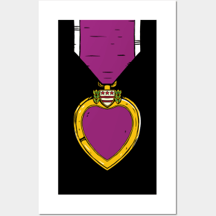 purple heart medal for veteran military soldiers Posters and Art